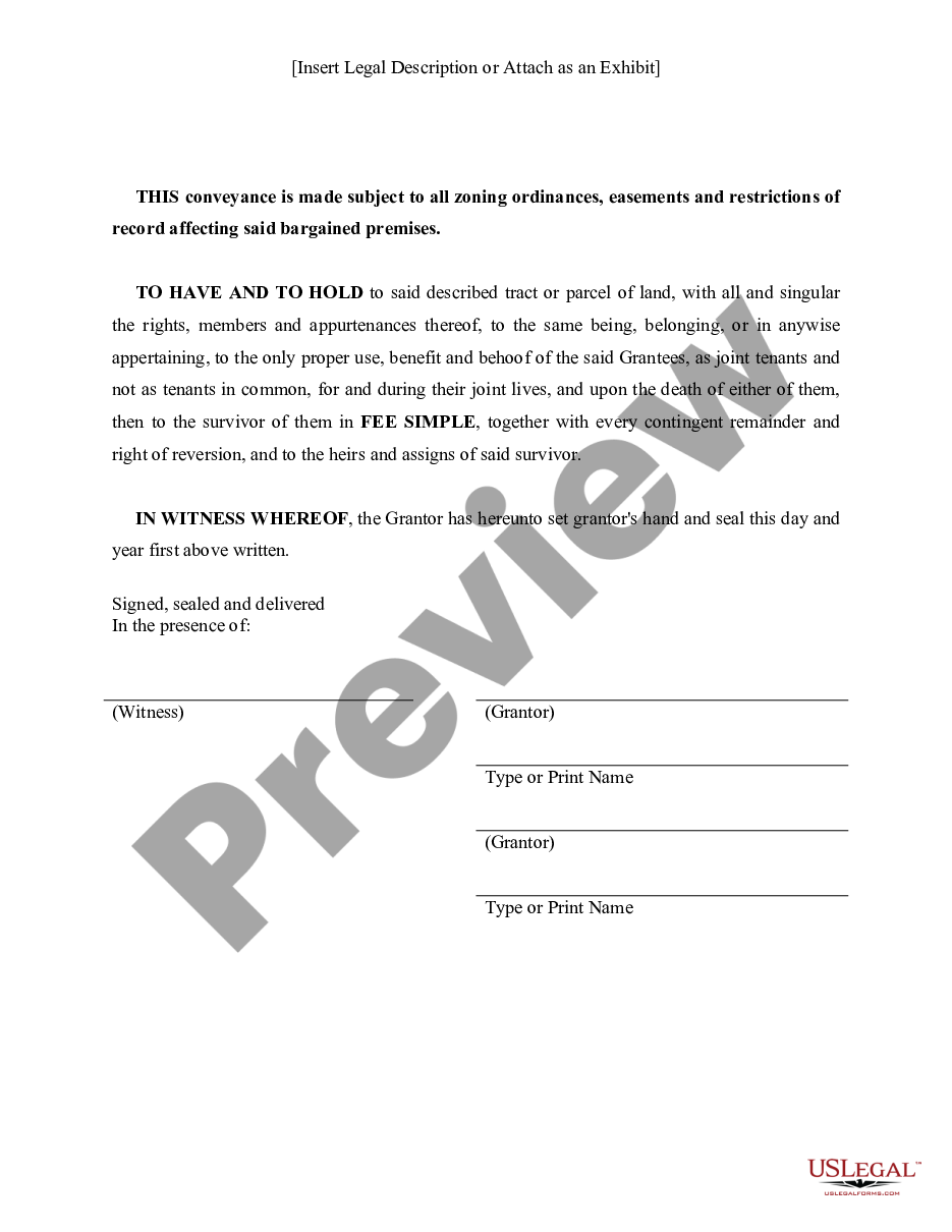 page 3 Warranty Deed - Joint Tenancy with Rights of Survivorship preview