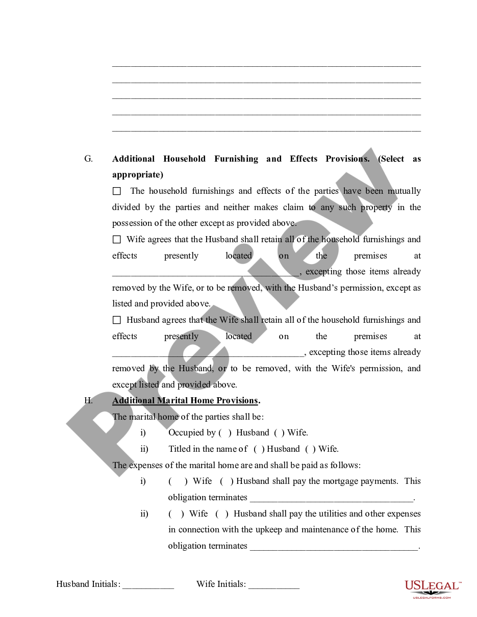 page 7 Marital Legal Separation and Property Settlement Agreement no Children parties may have Joint Property or Debts where Divorce Action Filed preview