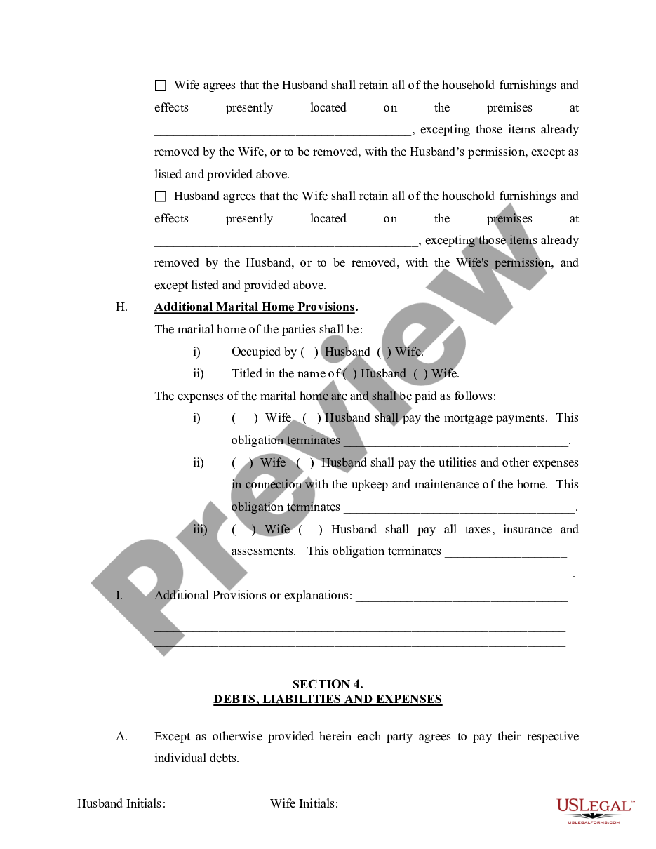 page 7 Marital Legal Separation and Property Settlement Agreement Adult Children Parties May have Joint Property or Debts effective Immediately preview