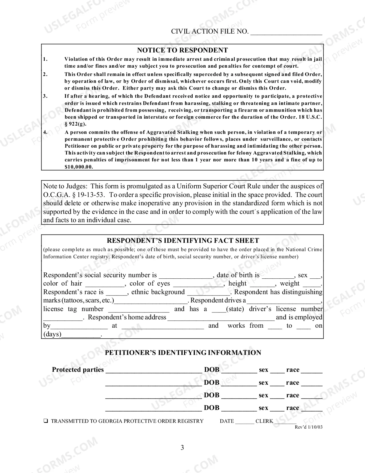 Preview Stalking Permanent Protective Order