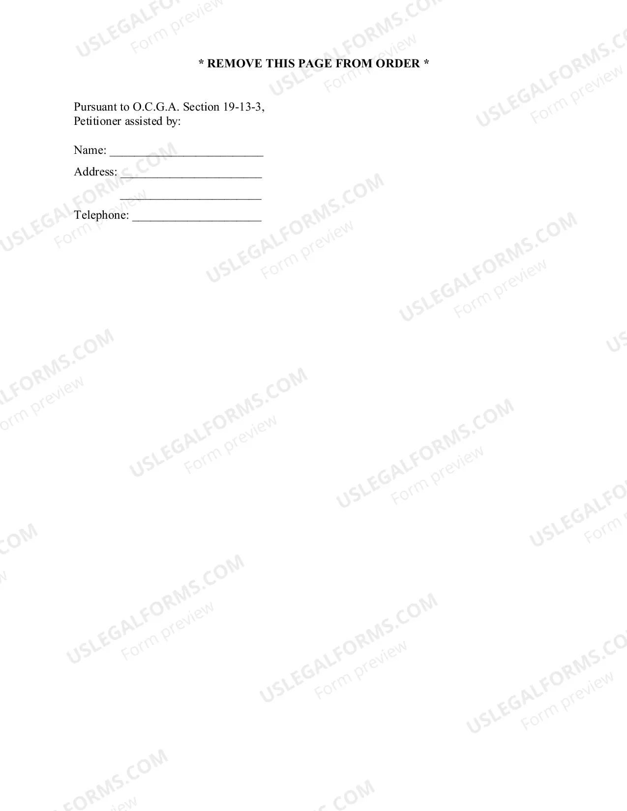Preview Order for Continuance of Hearing and Ex Parte Protective Order