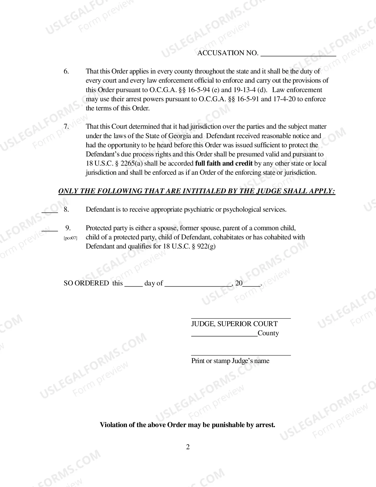 Preview Stalking Permanent Protective Order Pursuant to Criminal Conviction