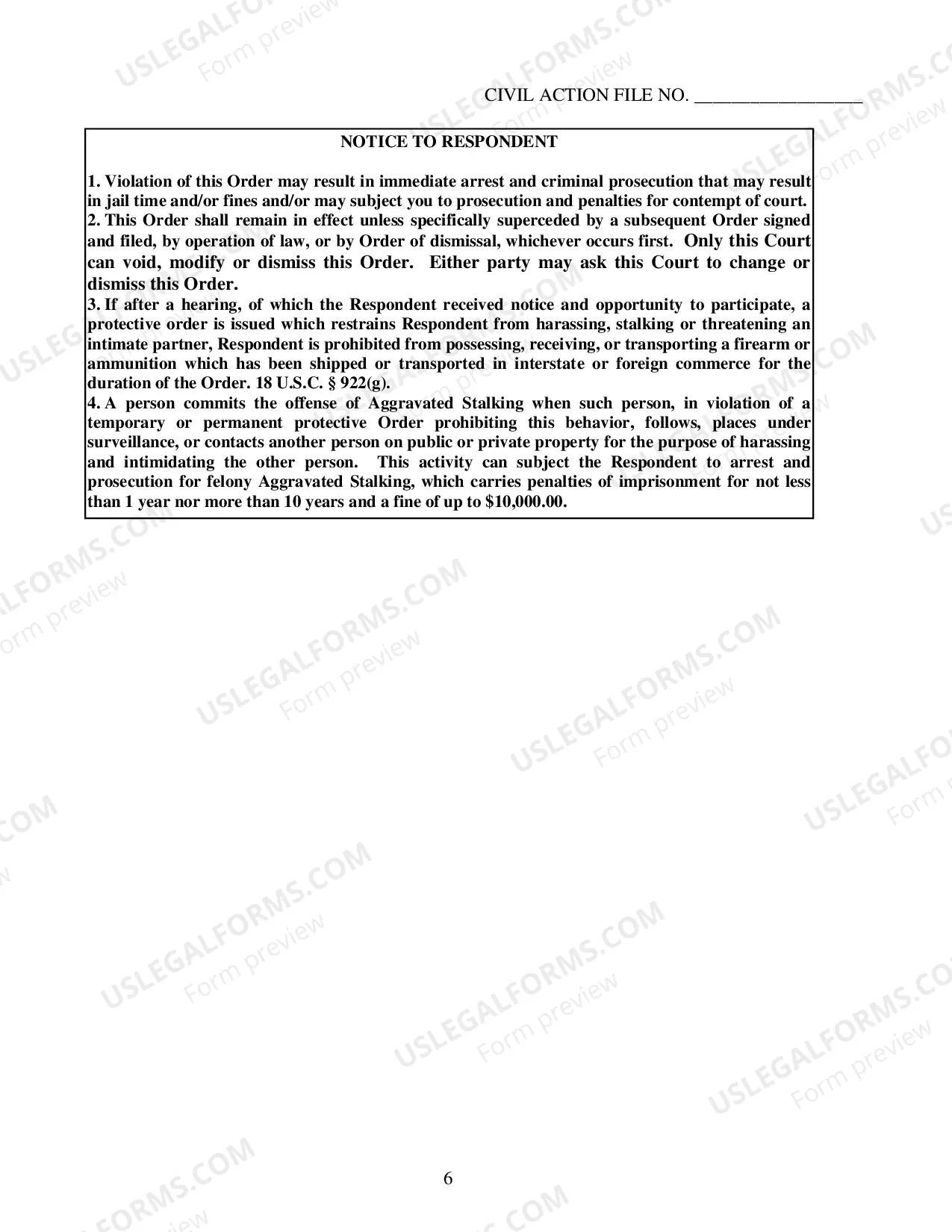 Preview Family Violence Twelve Month Protective Order