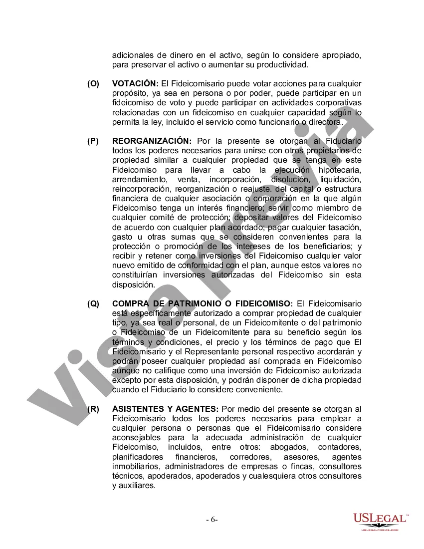 Preview Fideicomiso en Vida para Individuo Soltero, Divorciado o Viudo (o Viudo) con Hijos