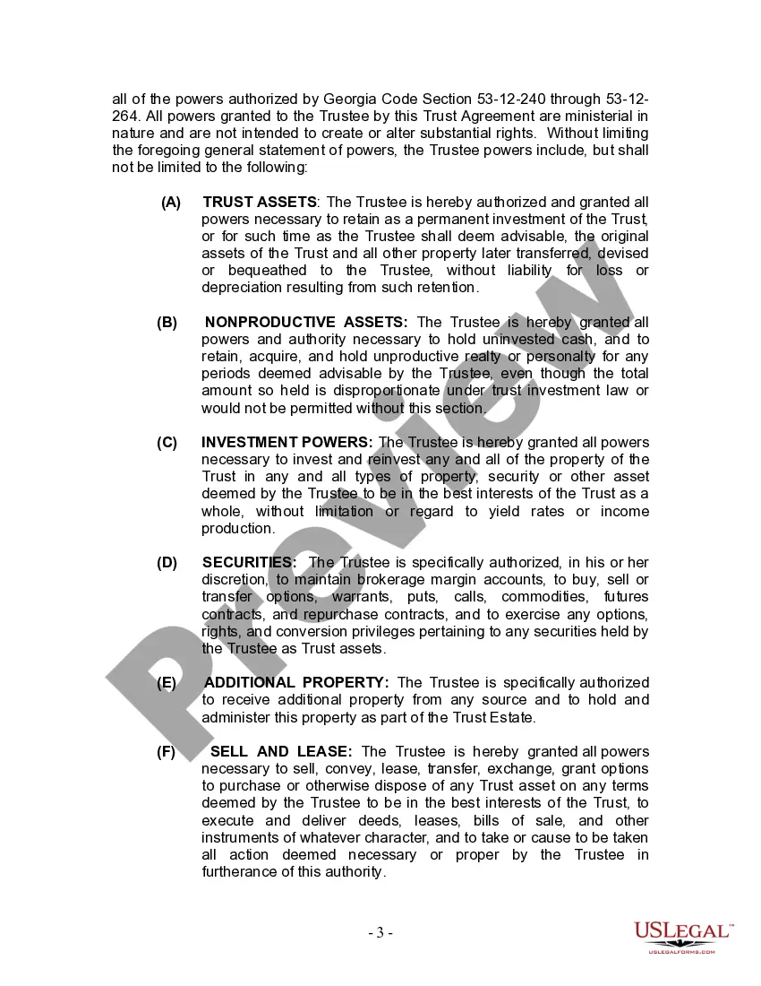 Preview Living Trust for Husband and Wife with Minor and or Adult Children