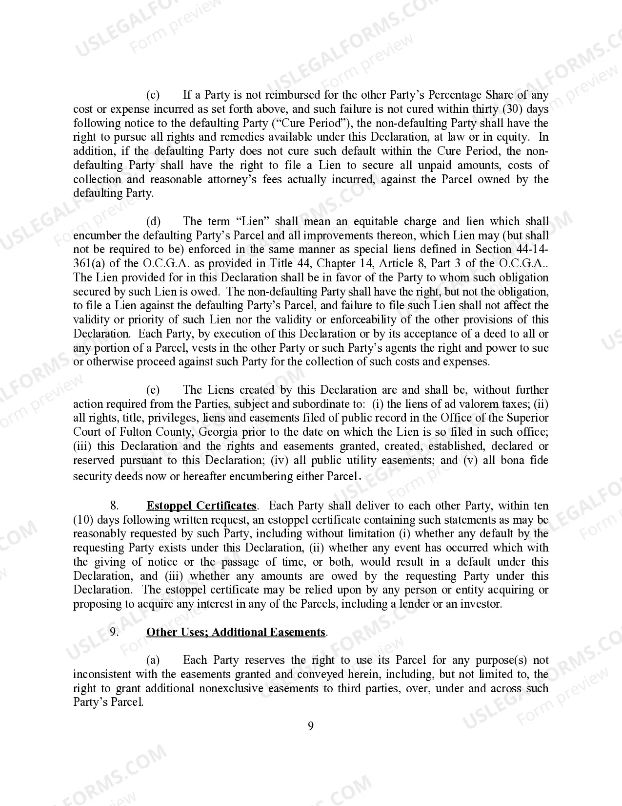 Preview Joint and Reciprocal Easement Agreement