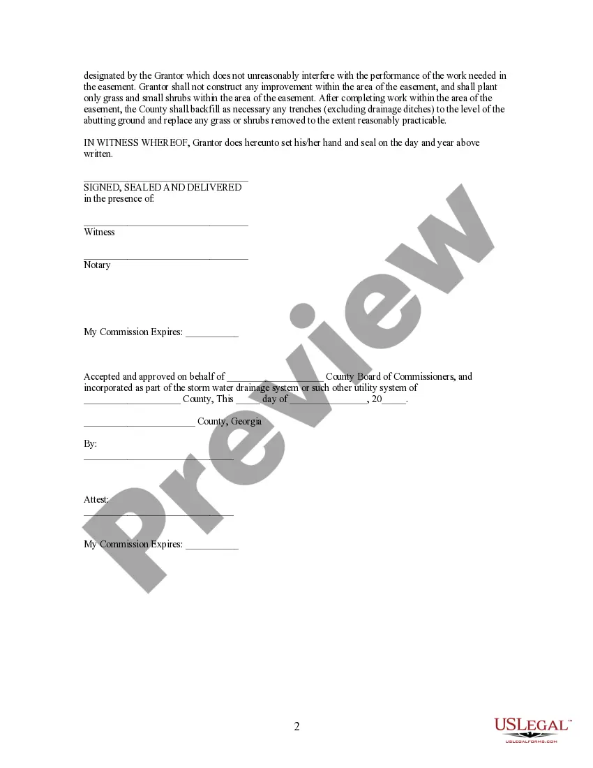 Get Storm Water Drainage and Utility Easement Preview Storm Water Drainage and Utility Easement