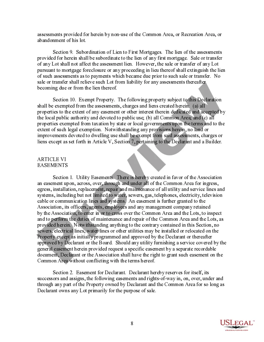 Get Declaration of Covenants, Conditions, Restrictions and Easements for a Subdivision Preview Declaration of Covenants, Conditions, Restrictions and Easements for a Subdivision