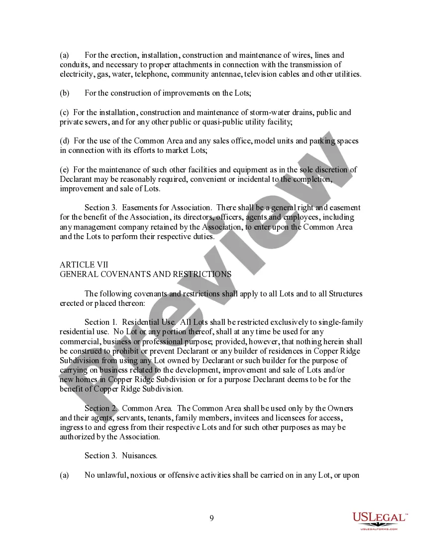 Get Declaration of Covenants, Conditions, Restrictions and Easements for a Subdivision Preview Declaration of Covenants, Conditions, Restrictions and Easements for a Subdivision
