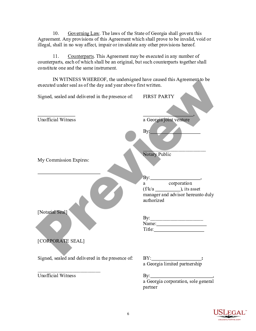 Georgia Reciprocal Easement Agreement - Real Estate Easement Agreement ...