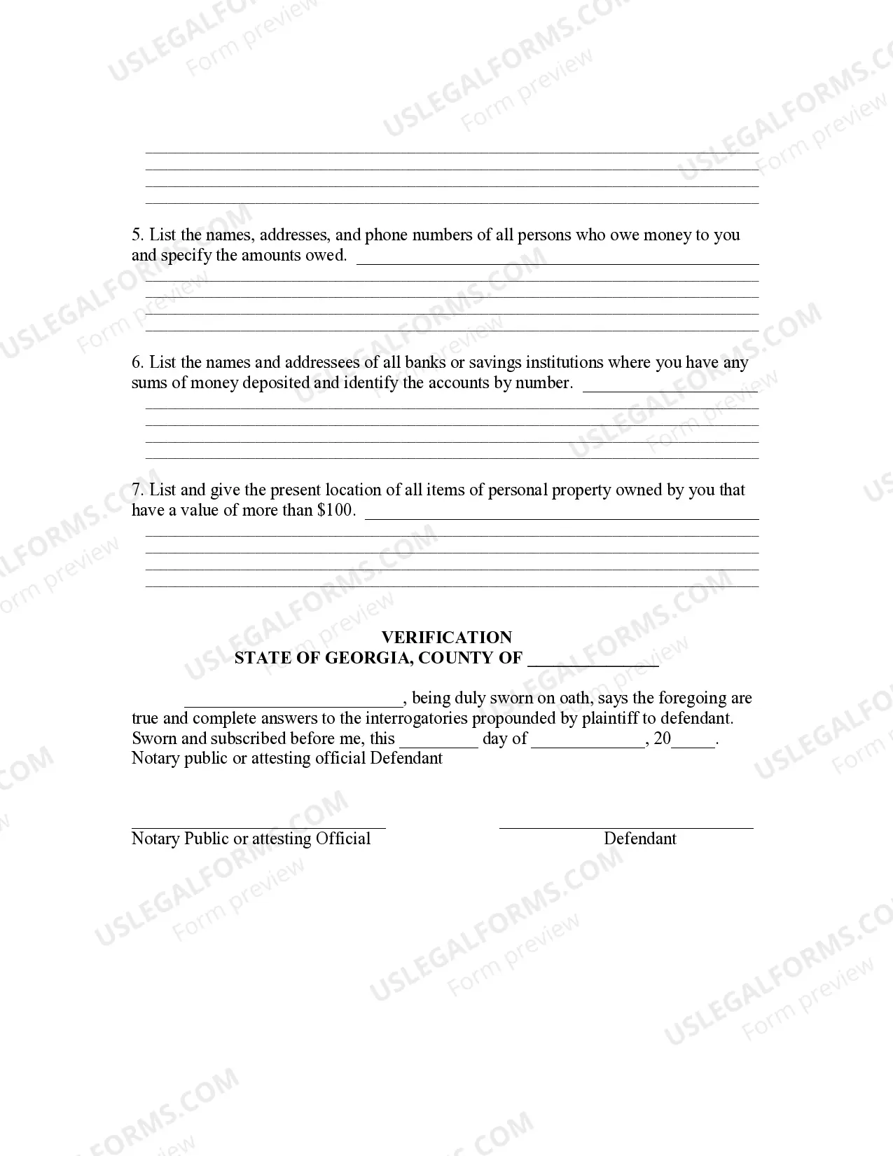 Preview Post-Judgment Interrogatories to Judgment Debtor - Magistrate Court