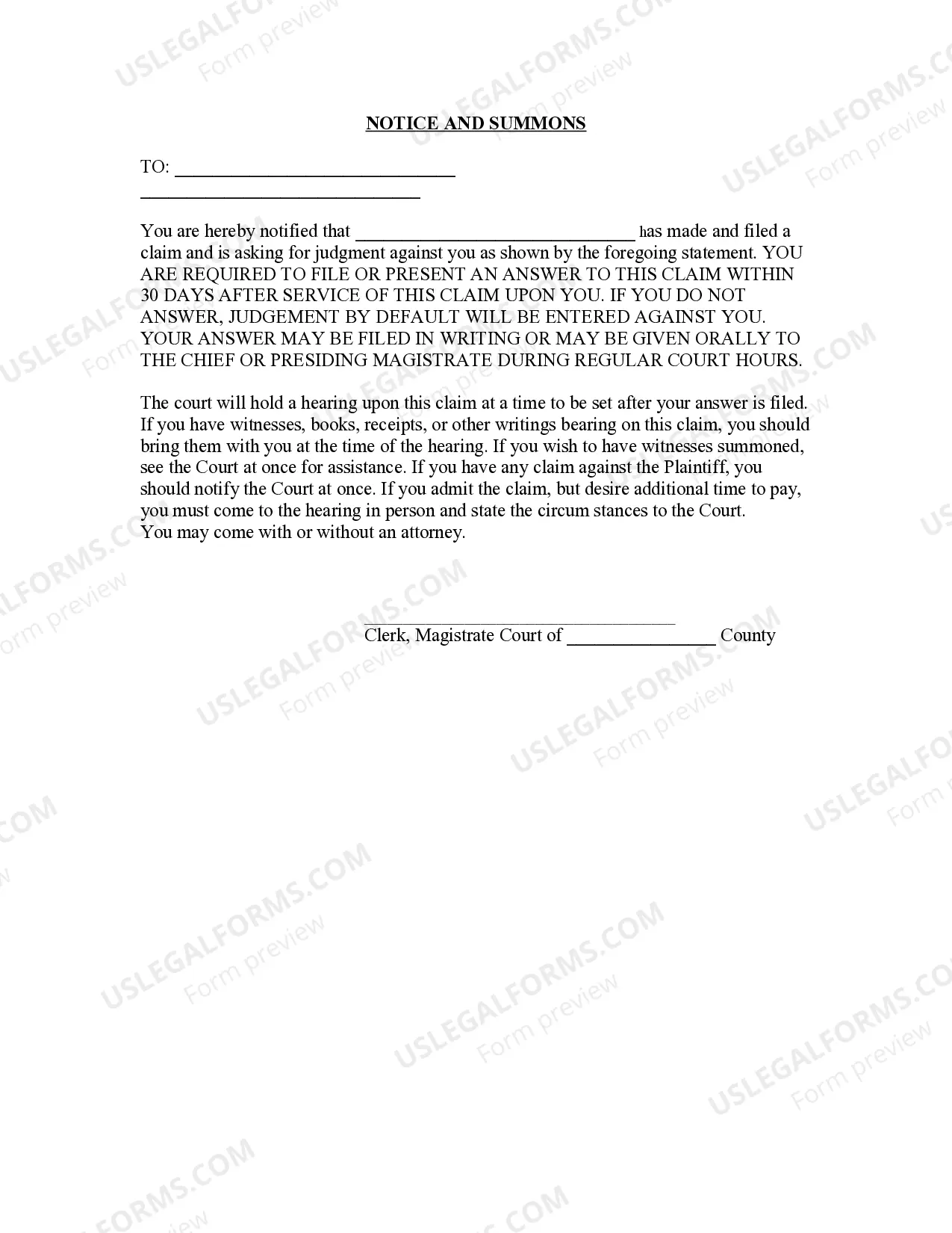 Preview Trover Claim - Petition in Trover