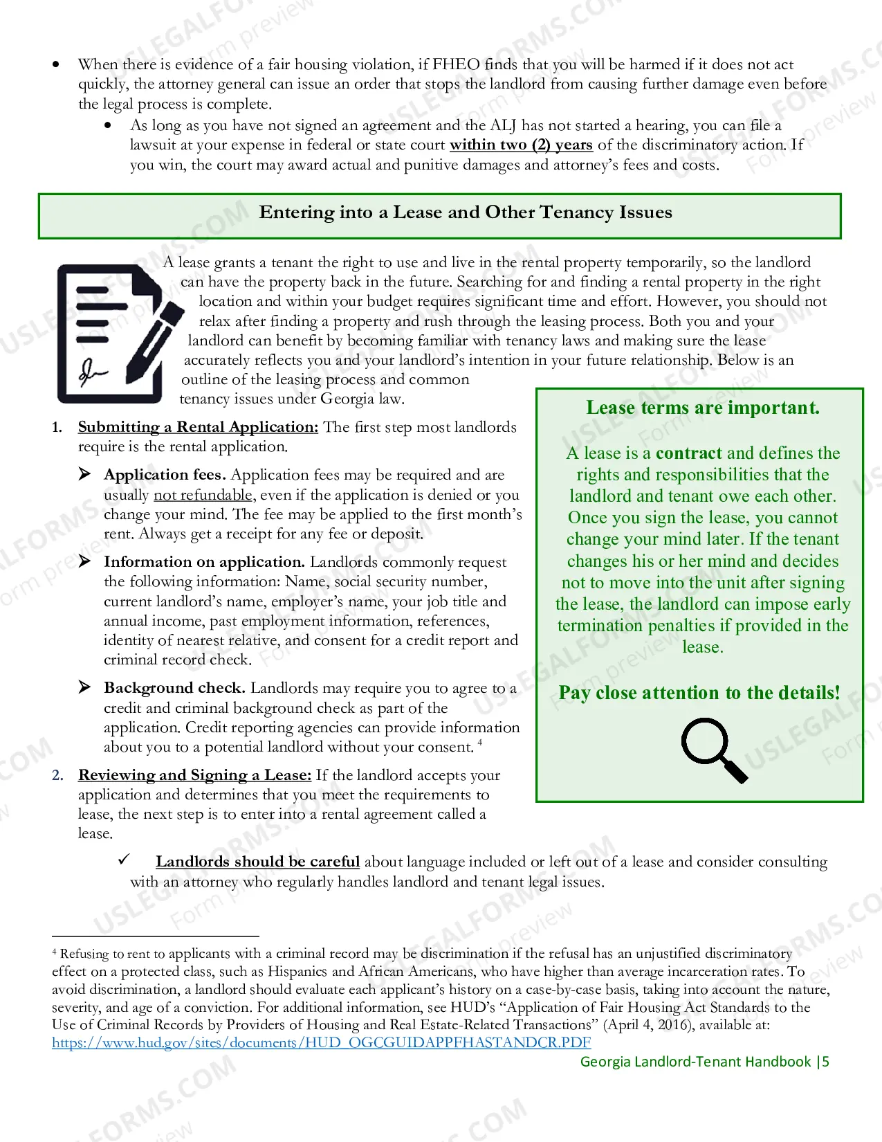 Preview Georgia Landlord and Tenant Handbook