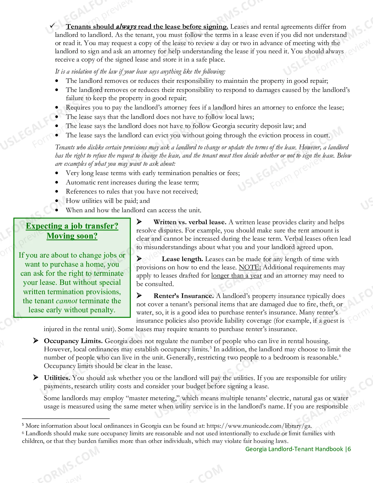Preview Georgia Landlord and Tenant Handbook