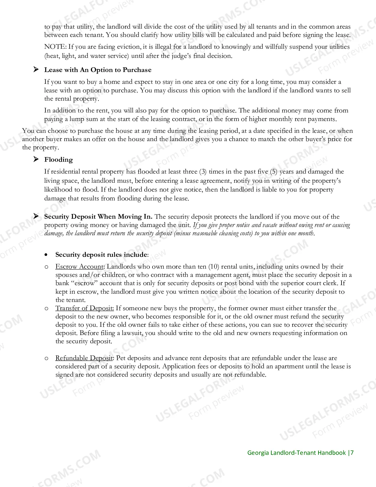 Preview Georgia Landlord and Tenant Handbook