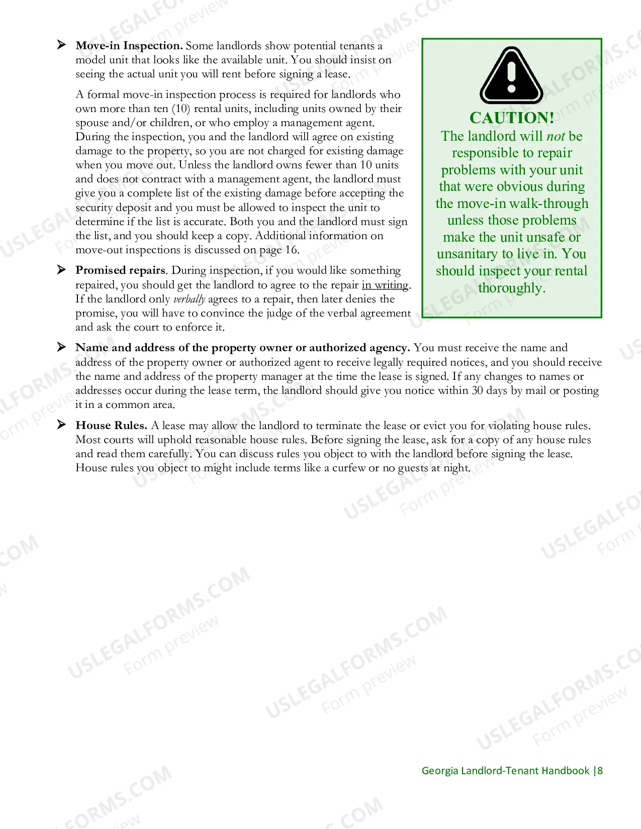 Preview Georgia Landlord and Tenant Handbook