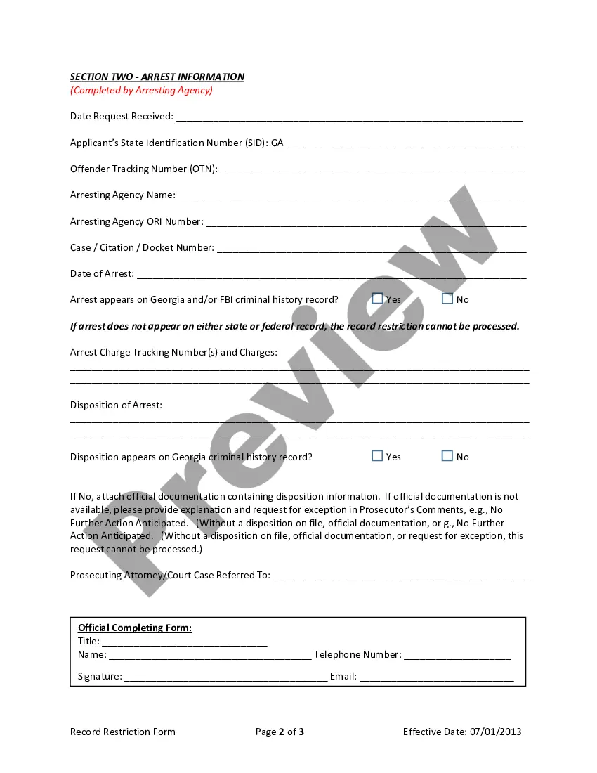 Get Request to Expunge Arrest Record Preview Request to Expunge Arrest Record