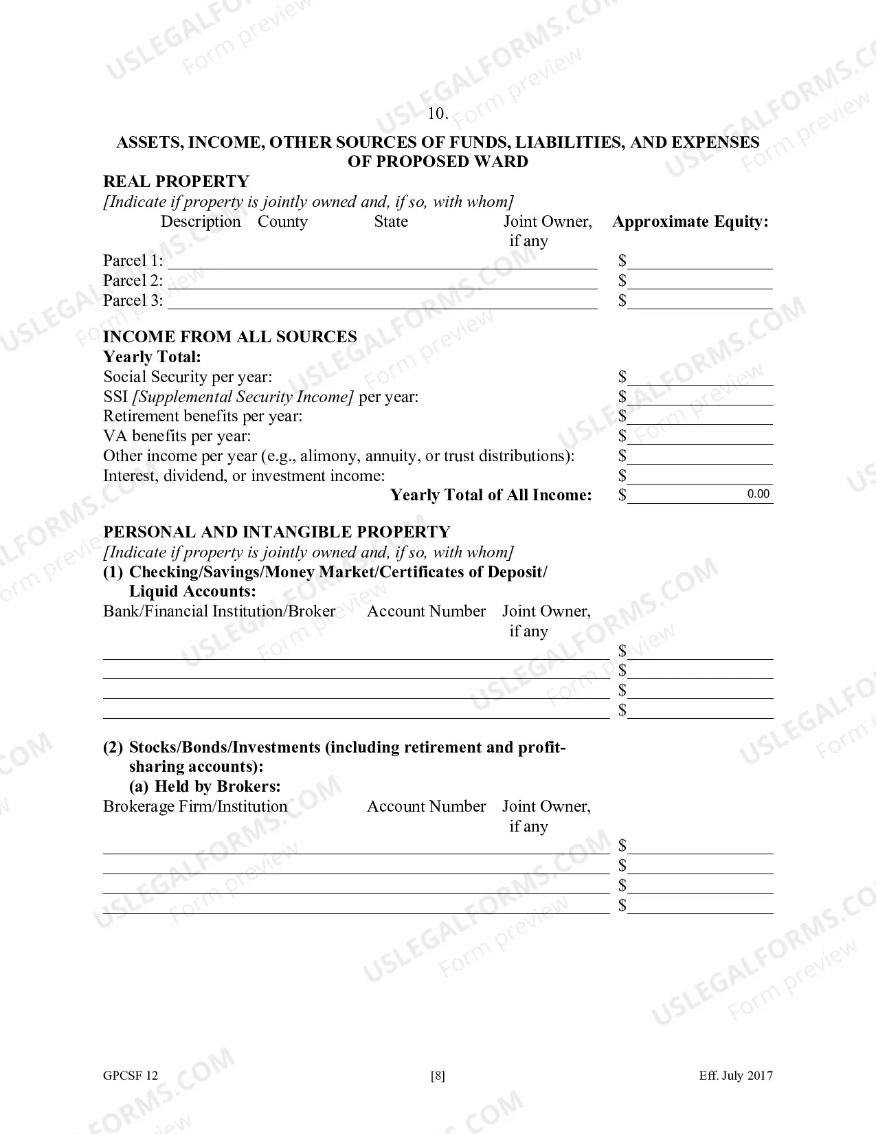Preview Petition for the Appointment of Guardian or Conservator for Proposed Ward