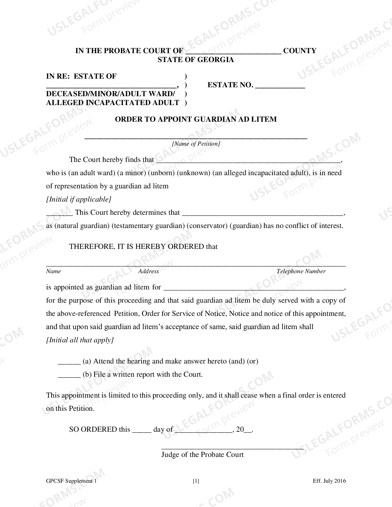 Determination by Court that a Person May Act as Guardian or Appointment of Guardian ad