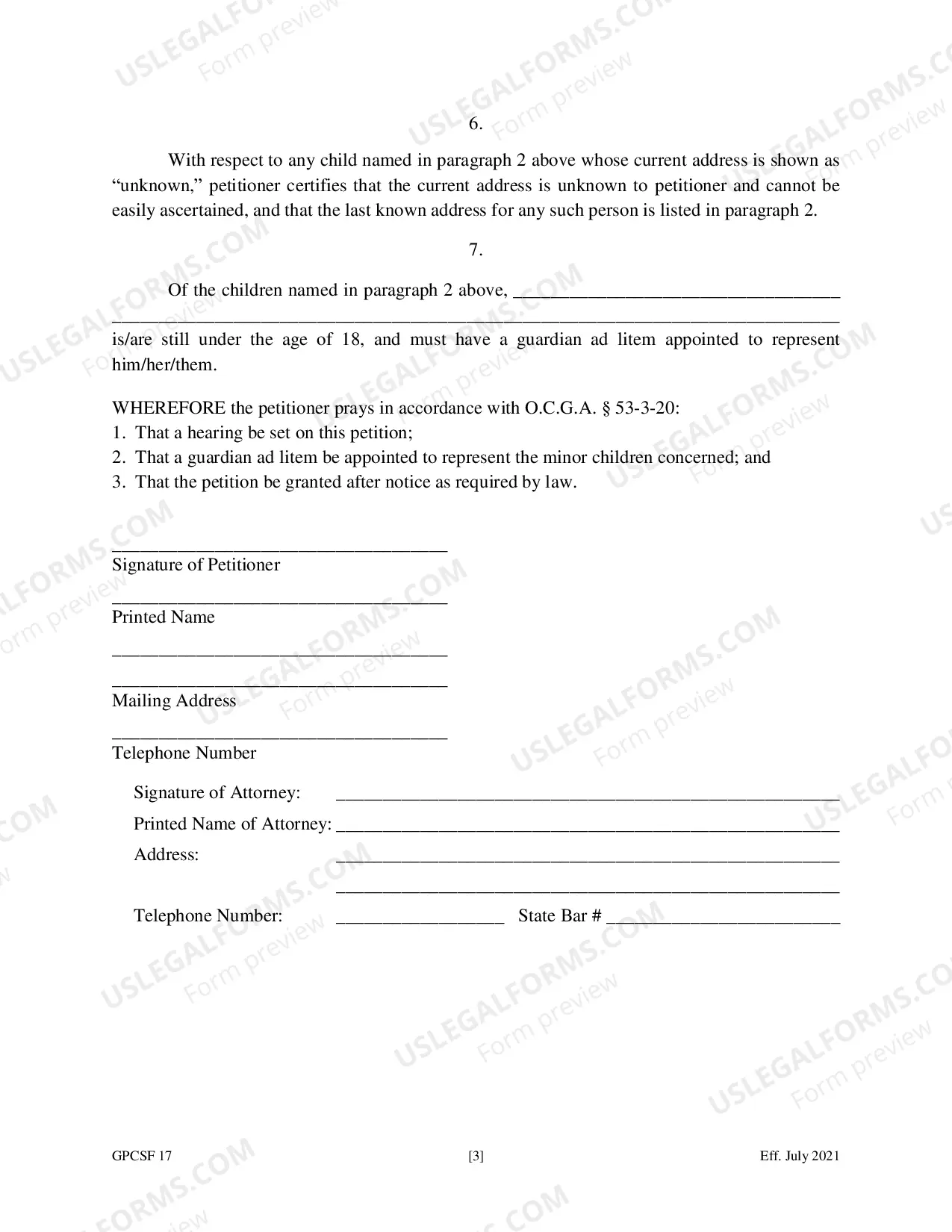 Preview Petition for Leave to Convey or Encumber Property Previously Set Aside as Year's Support