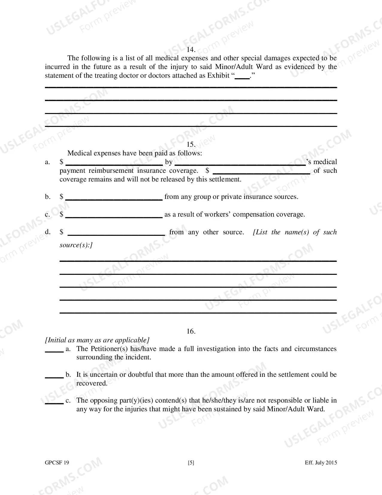 Preview Petition to Compromise Doubtful Claim of Minor or Ward