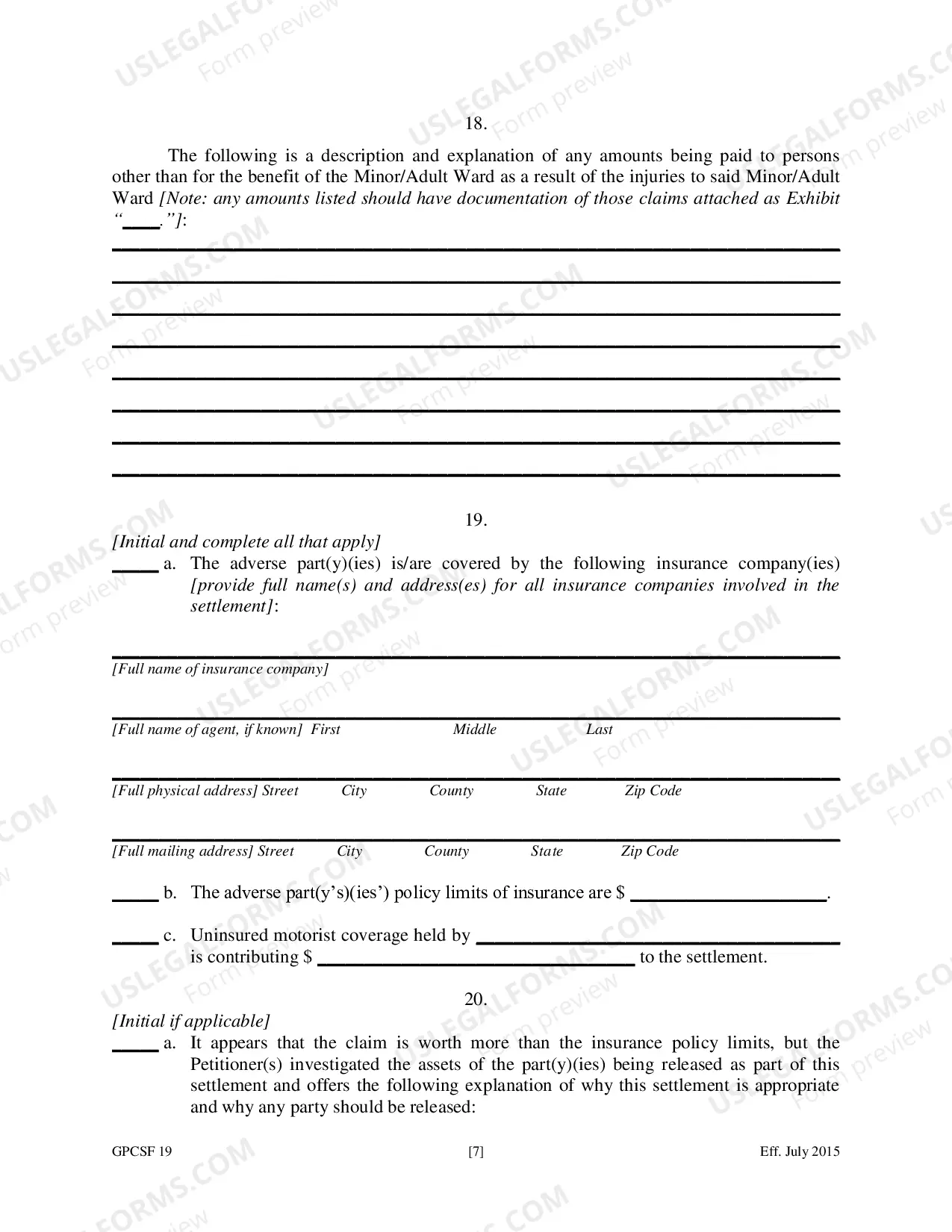 Preview Petition to Compromise Doubtful Claim of Minor or Ward