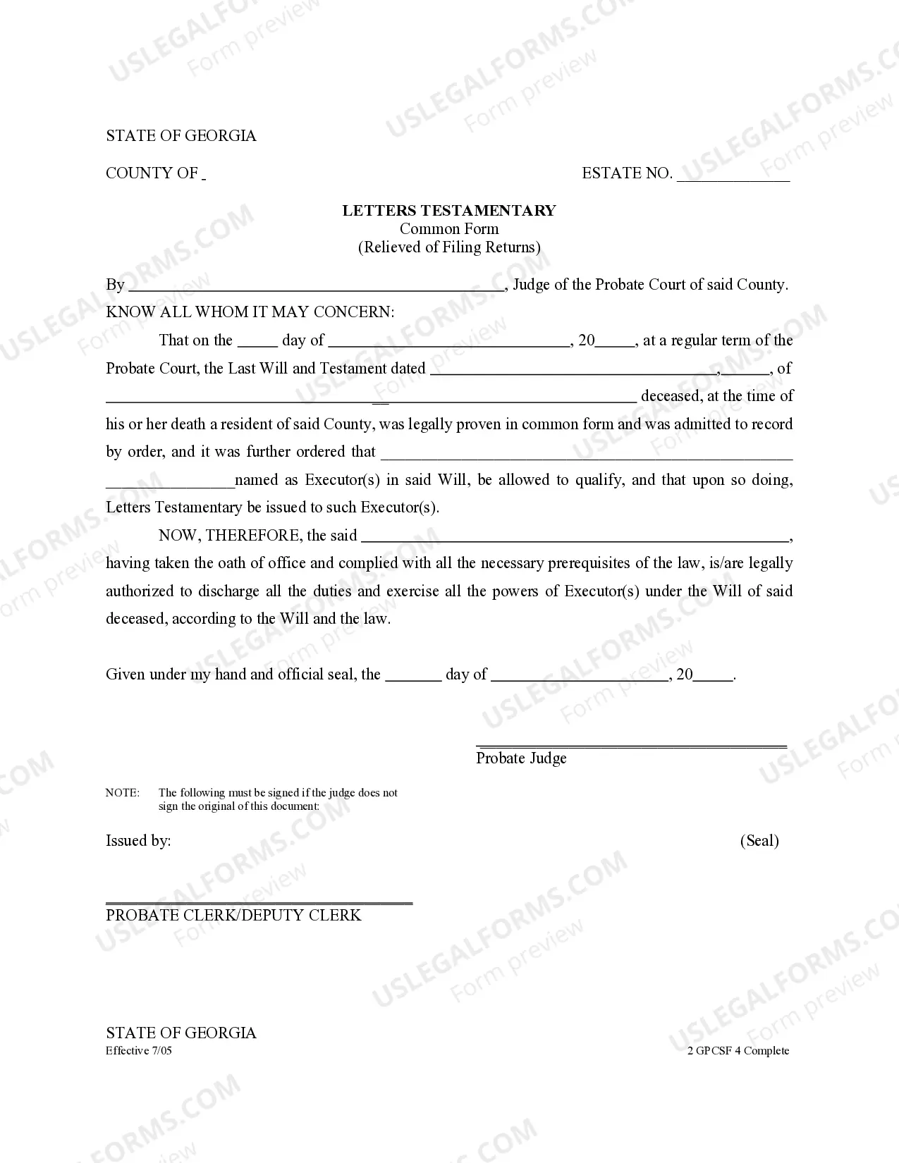 Preview Petition to Probate Will in Common Form
