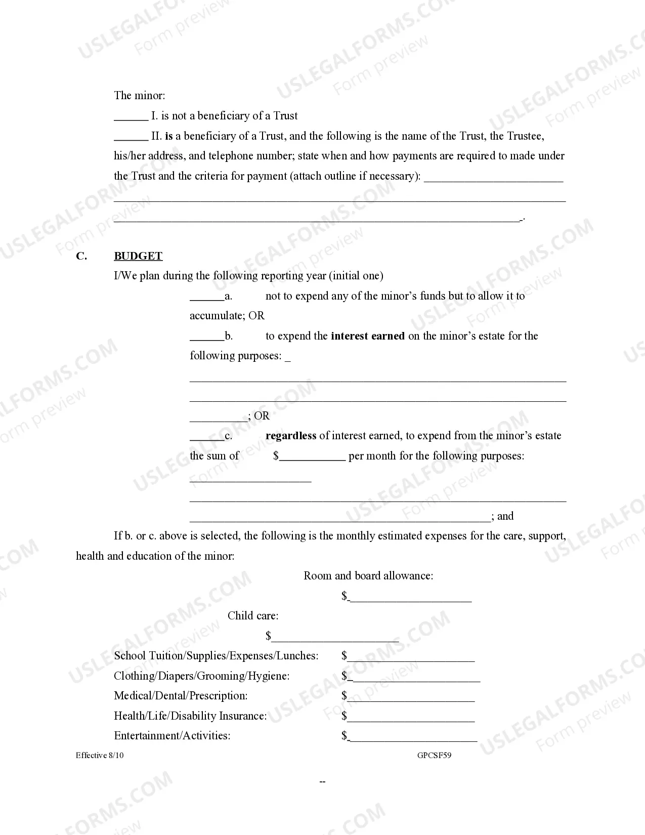 Preview Minor Conservator Inventory and Asset Management Plan