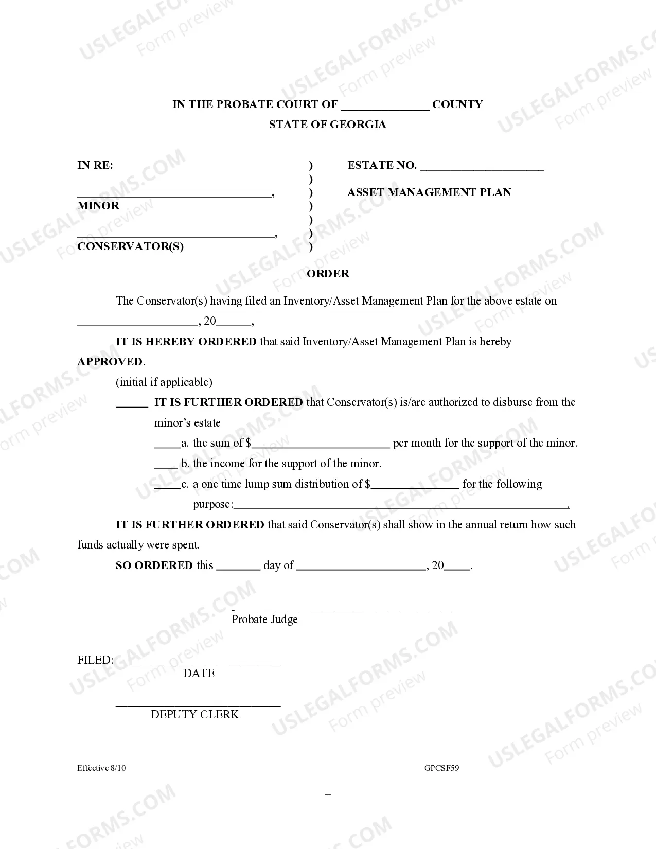 Preview Minor Conservator Inventory and Asset Management Plan