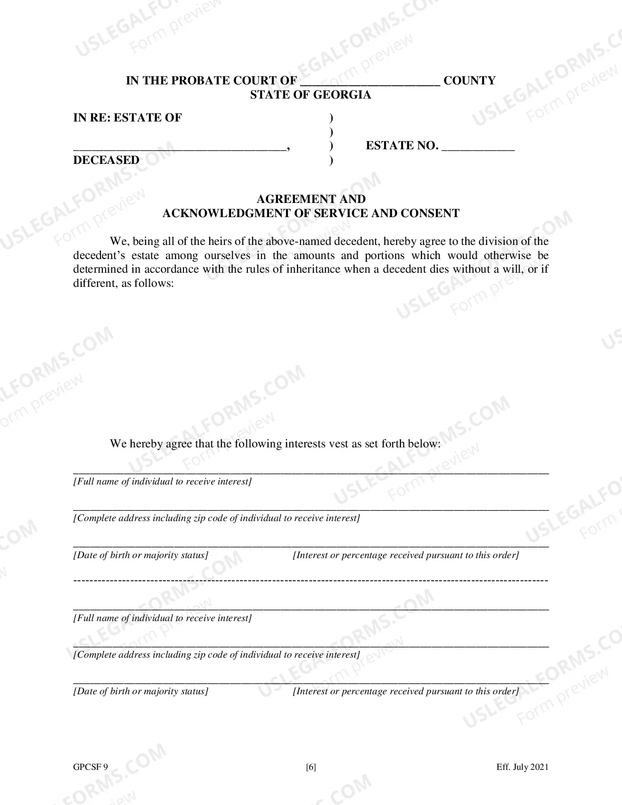 Preview Petition for Order Declaring No Administration Necessary