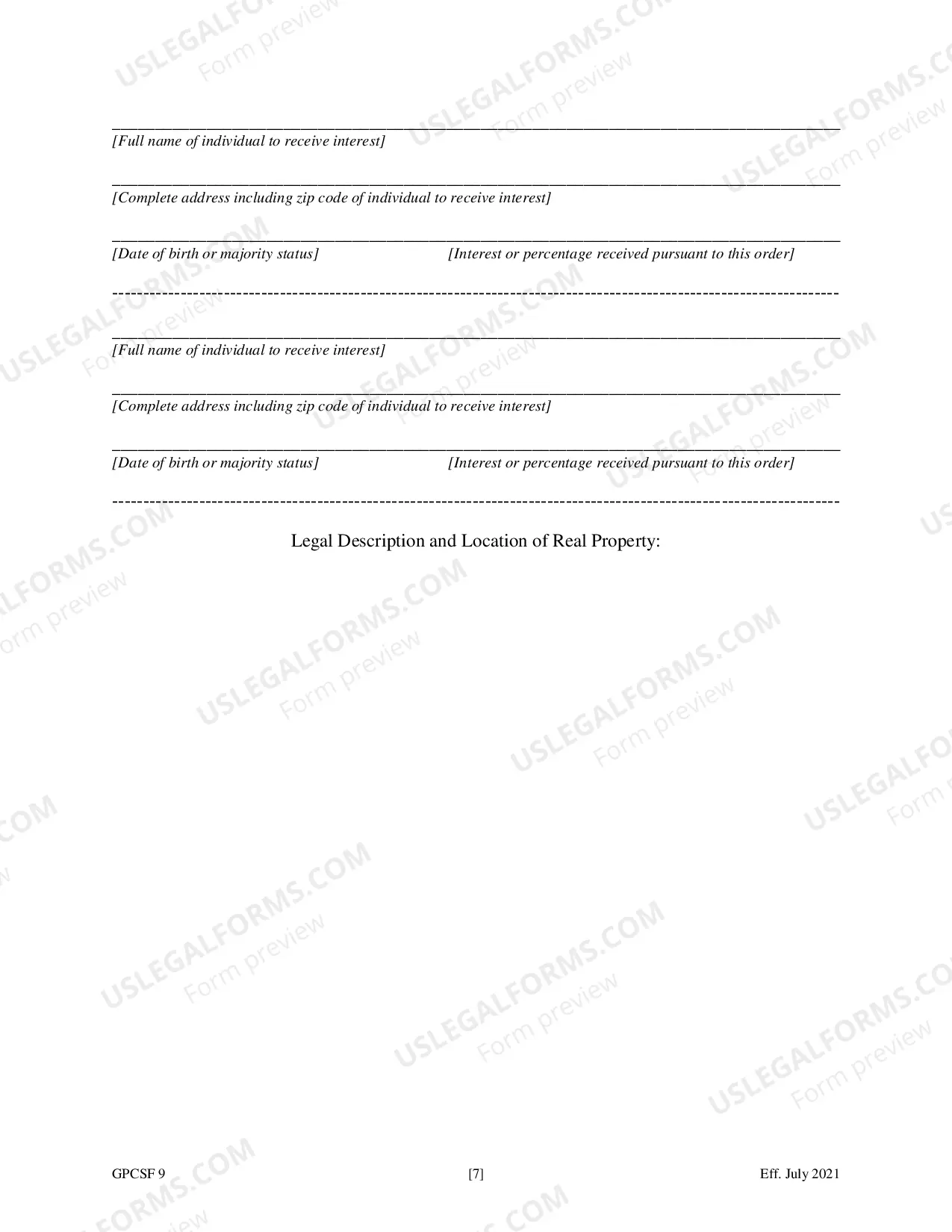 Preview Petition for Order Declaring No Administration Necessary