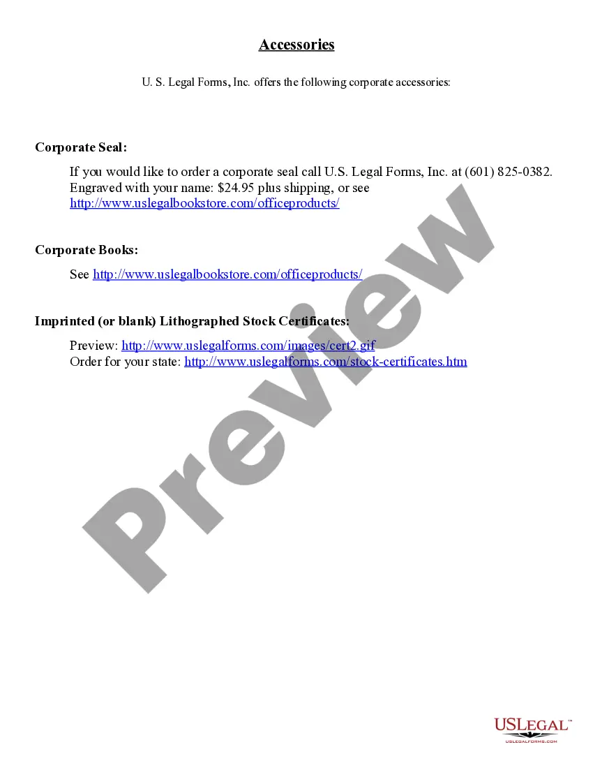 Preview Notices, Resolutions, Simple Stock Ledger and Certificate