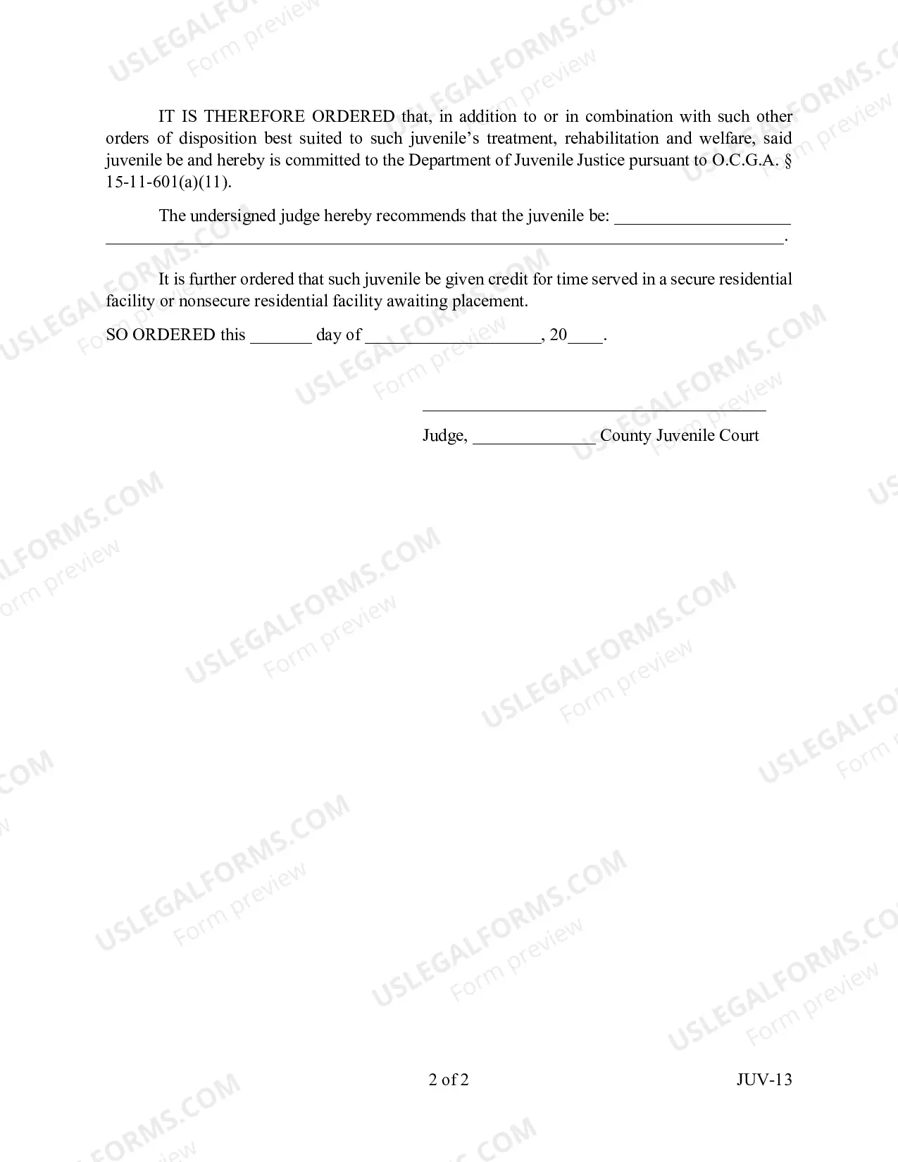 Preview Order of Commitment