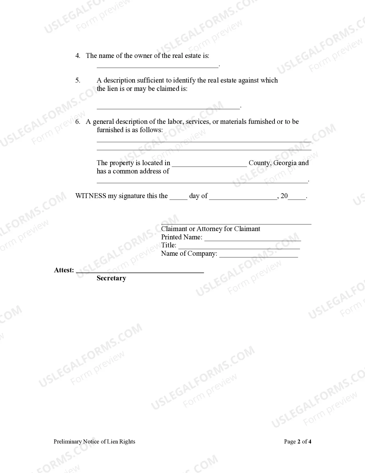 Preview Preliminary Notice of Lien Rights Sect.44-14-361.3 - Corporation or LLC