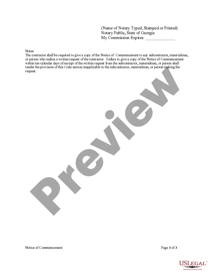 Preview Notice of Commencement of Improvements to Real Property Sect.44-14-361.5 - Individual