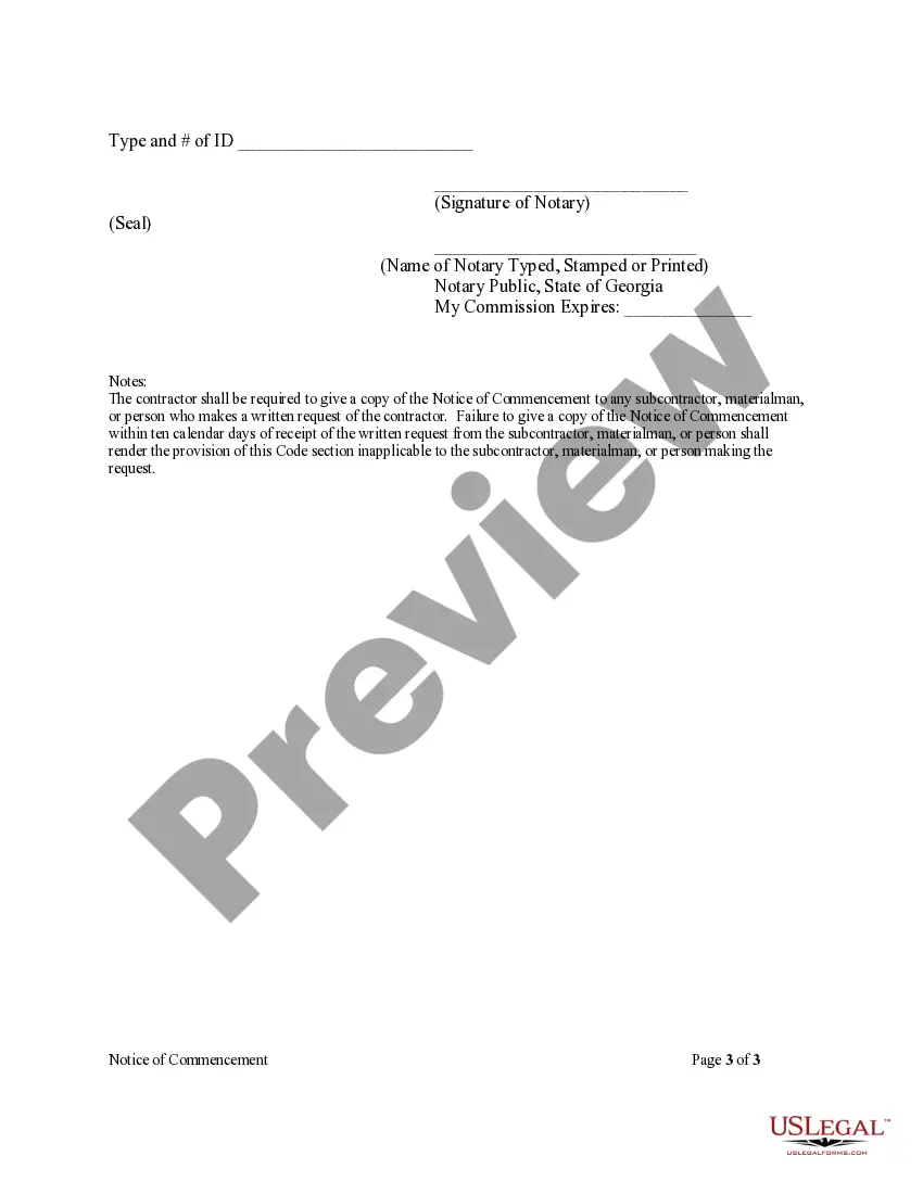 Preview Notice of Commencement of Improvements to Real Property Sect.44-14-361.5 - Corporation or LLC