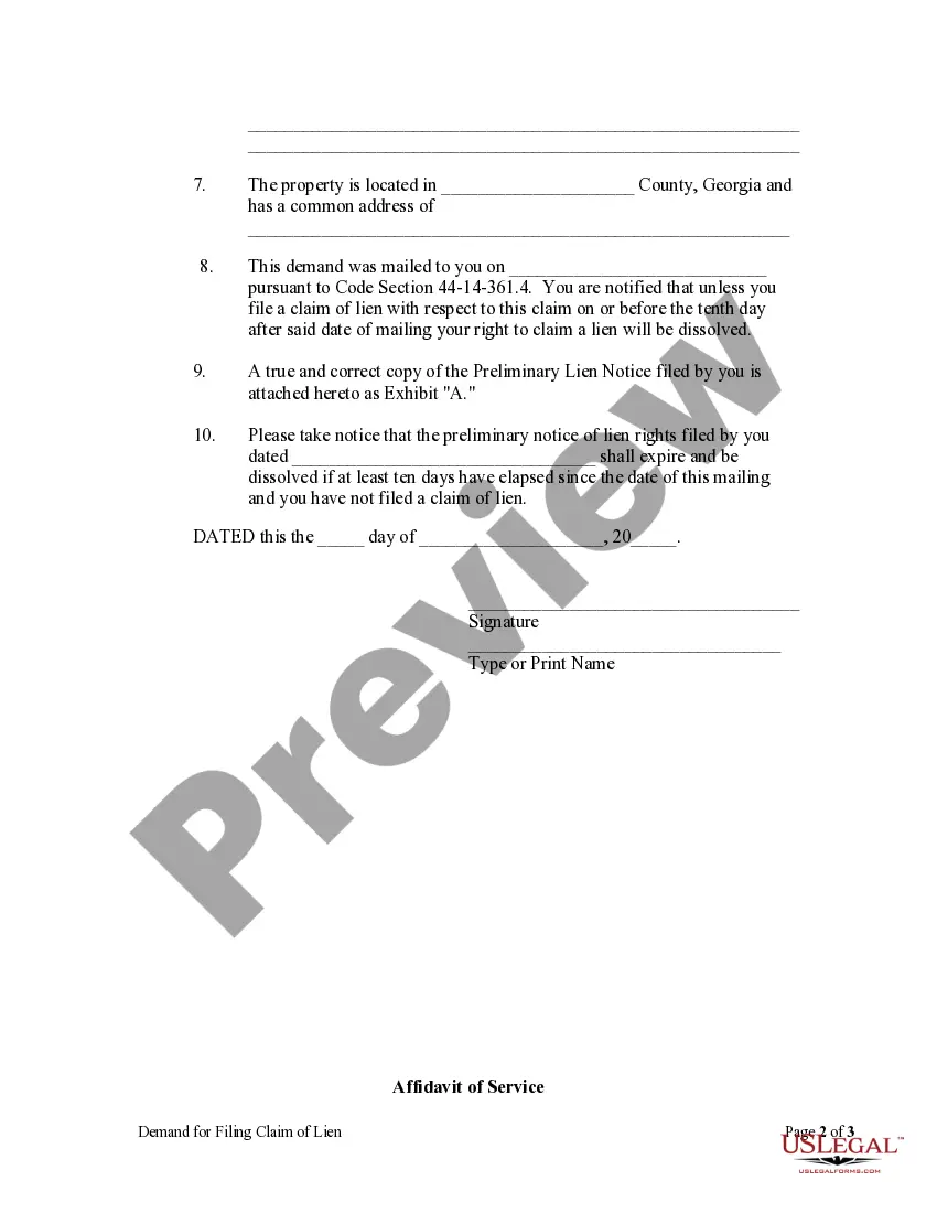 Preview Notice to File Claim of Lien - Residential Property - Individual