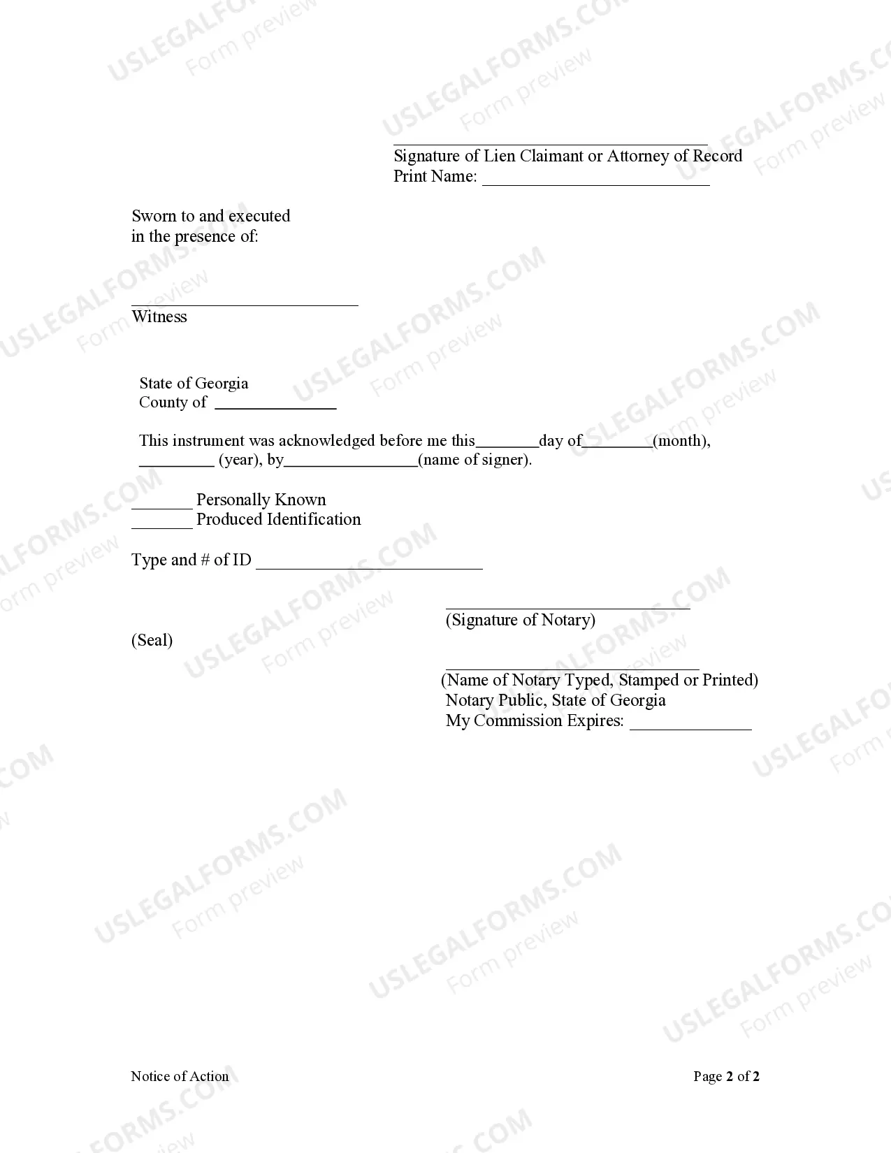 Preview Notice of Action - Individual