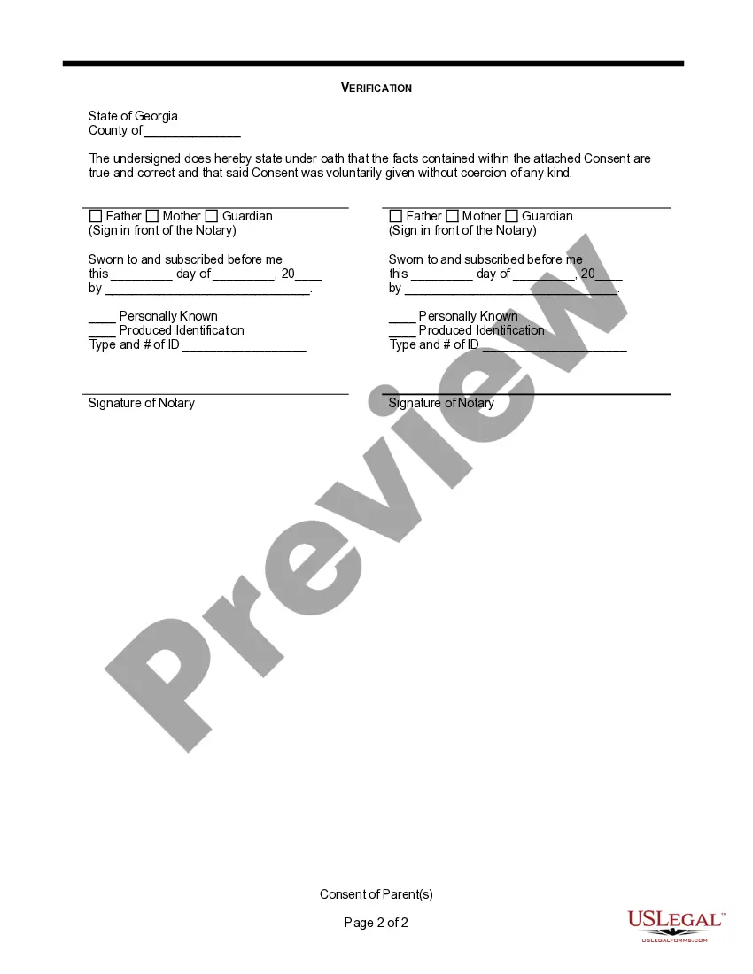 Get Consent Form for Name Change of Minor Preview Consent Form for Name Change of Minor