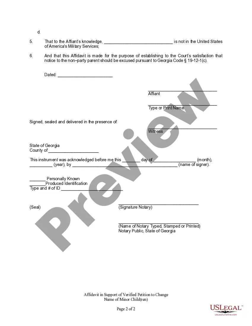 Get Affidavit for Name Change of Minor Preview Affidavit for Name Change of Minor