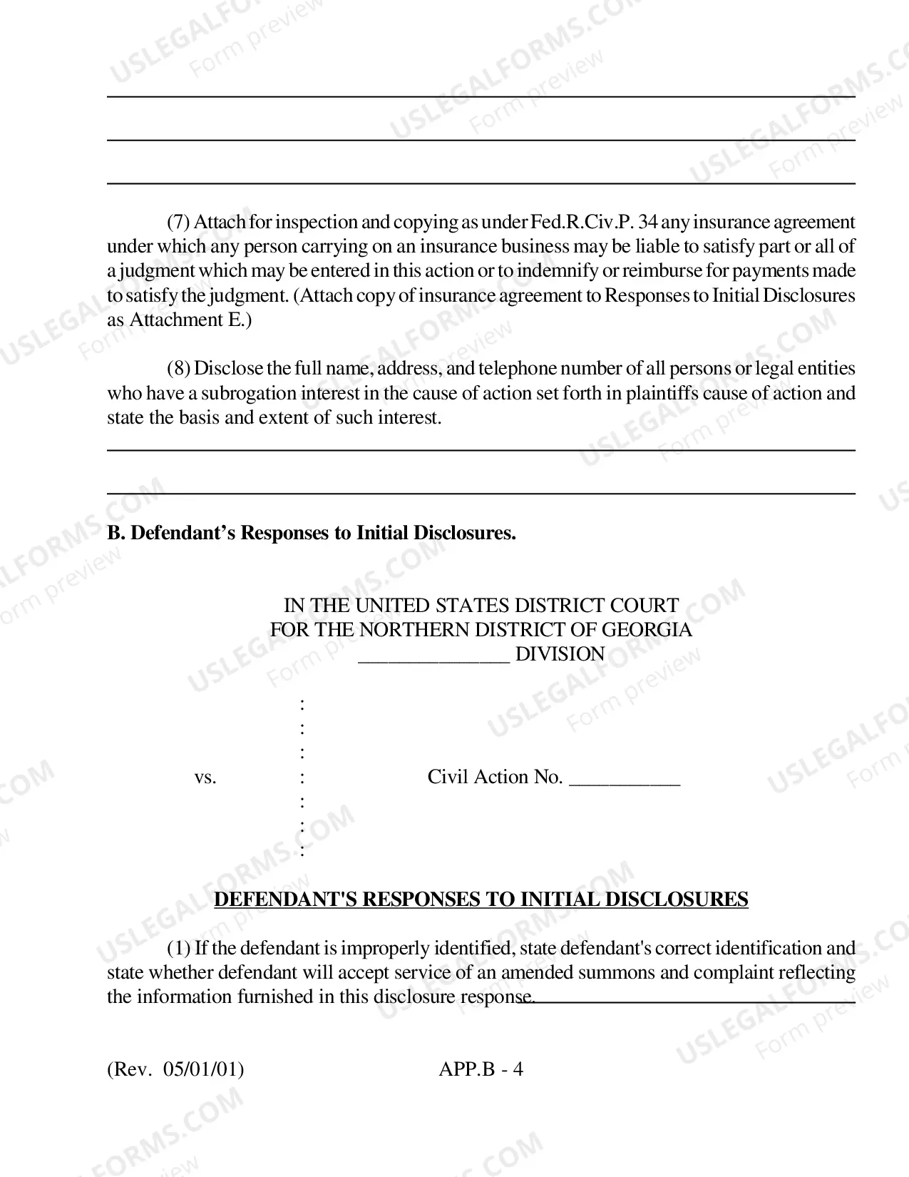 Preview Documents Required to be Filed in Civil Cases Pending in the United States District Court, Northern District of Georgia
