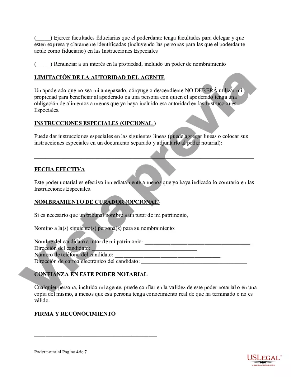 Preview Poder General Estatutario con Disposiciones Duraderas