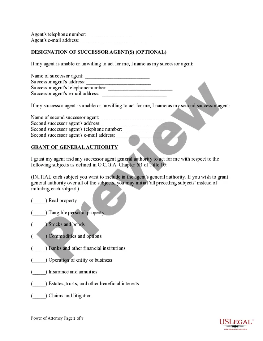 Preview Statutory General Power of Attorney with Durable Provisions - Financial Power of Attorney