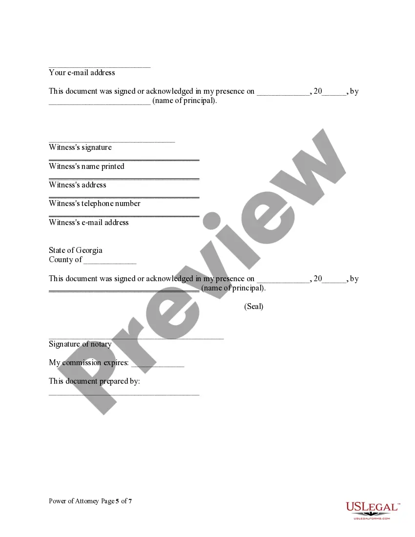 Preview Statutory General Power of Attorney with Durable Provisions - Financial Power of Attorney