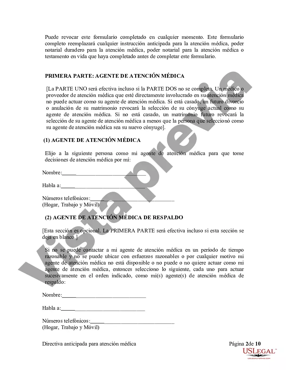 Preview Directiva anticipada legal para la atención médica