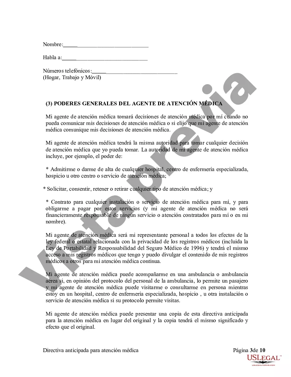 Preview Directiva anticipada legal para la atención médica