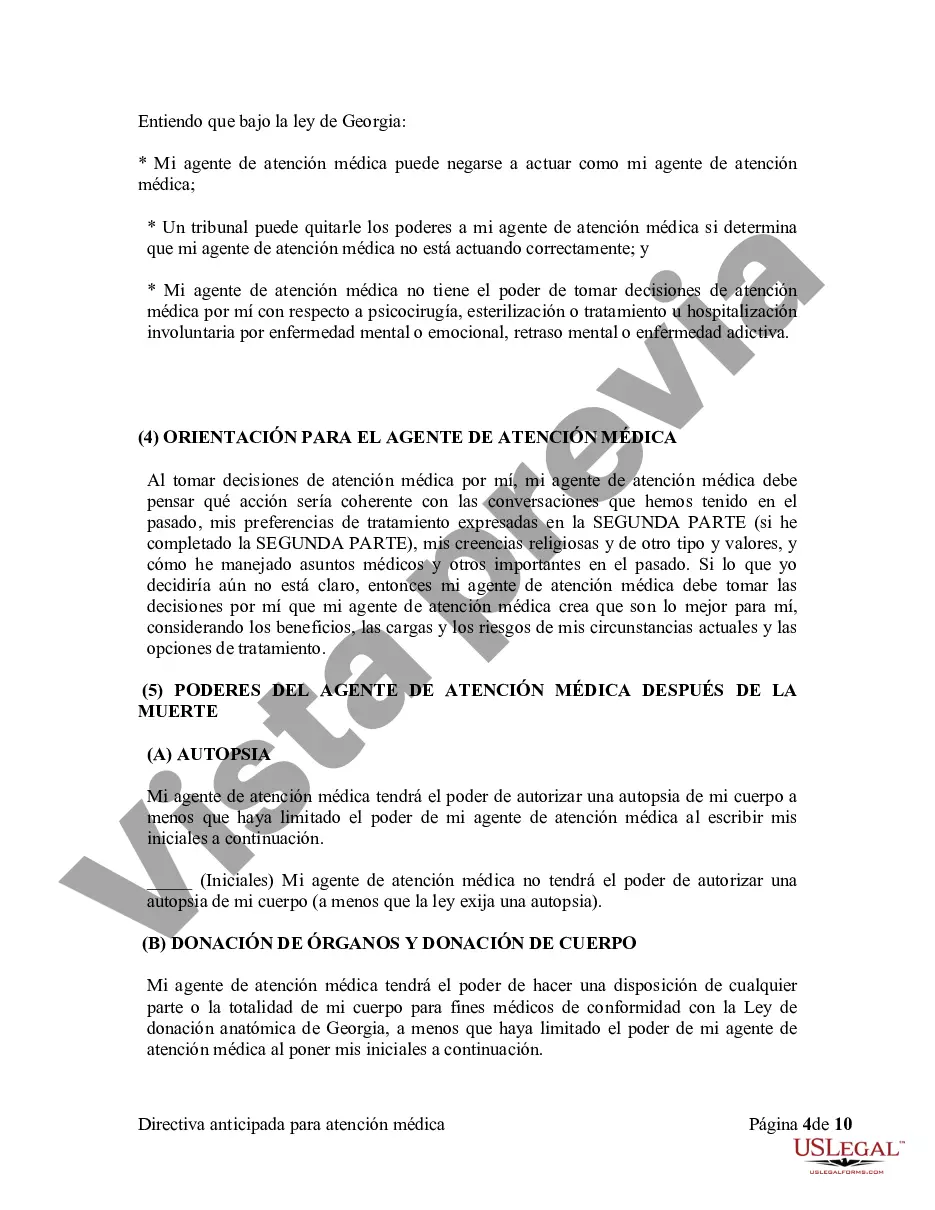 Preview Directiva anticipada legal para la atención médica