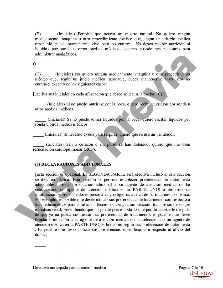 Preview Directiva anticipada legal para la atención médica