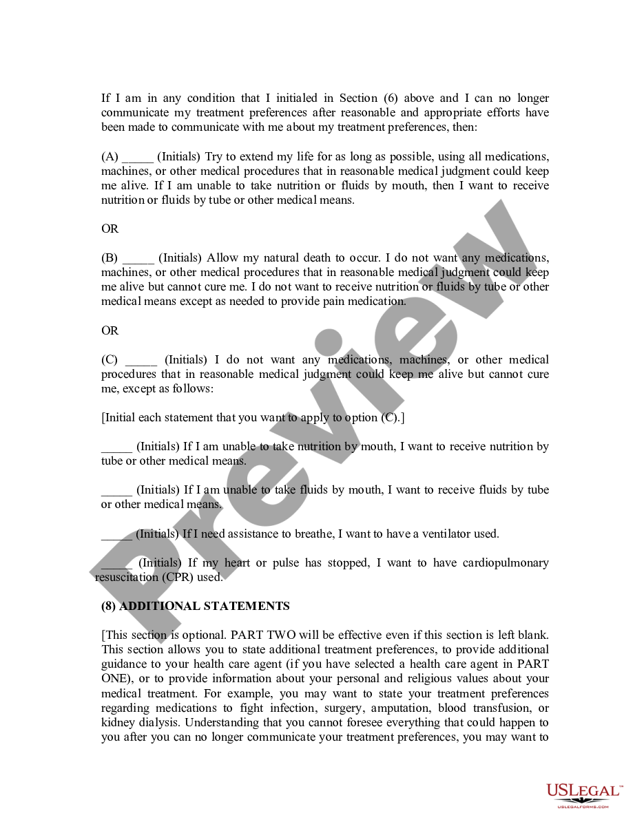 page 5 Statutory Advance Directive for Healthcare preview
