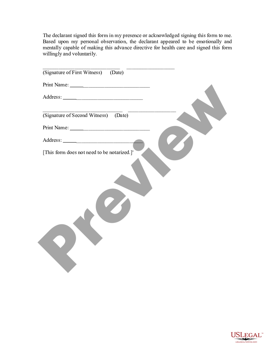 page 8 Statutory Advance Directive for Healthcare preview